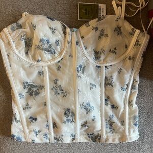 Floral Lace Bustier Top